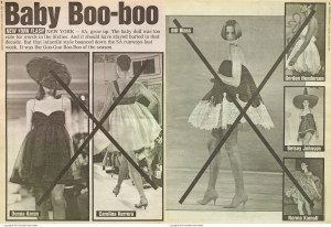 "Baby Boo-boo" appeared in WWD on Nov. 6, 1990.
