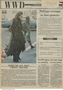 "Inside the Cat Pack: Chessy Rayner" appeared in WWD on Dec. 2, 1971.