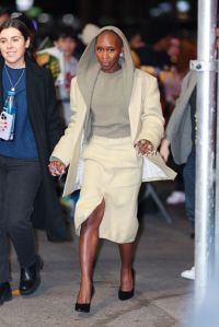 NEW YORK, NEW YORK - NOVEMBER 12: Cynthia Erivo is seen on the Upper East Side on November 12, 2024 in New York City. (Photo by Aeon/GC Images)
