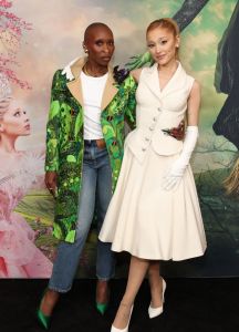 NEW YORK, NEW YORK - OCTOBER 28: Cynthia Erivo, and Ariana Grande attend an Special Cast and Filmmakers Screening Of WICKED at DGA Theater on October 28, 2024 in New York City. (Photo by Kevin Mazur/Kevin Mazur/Getty Images for Universal Pictures)